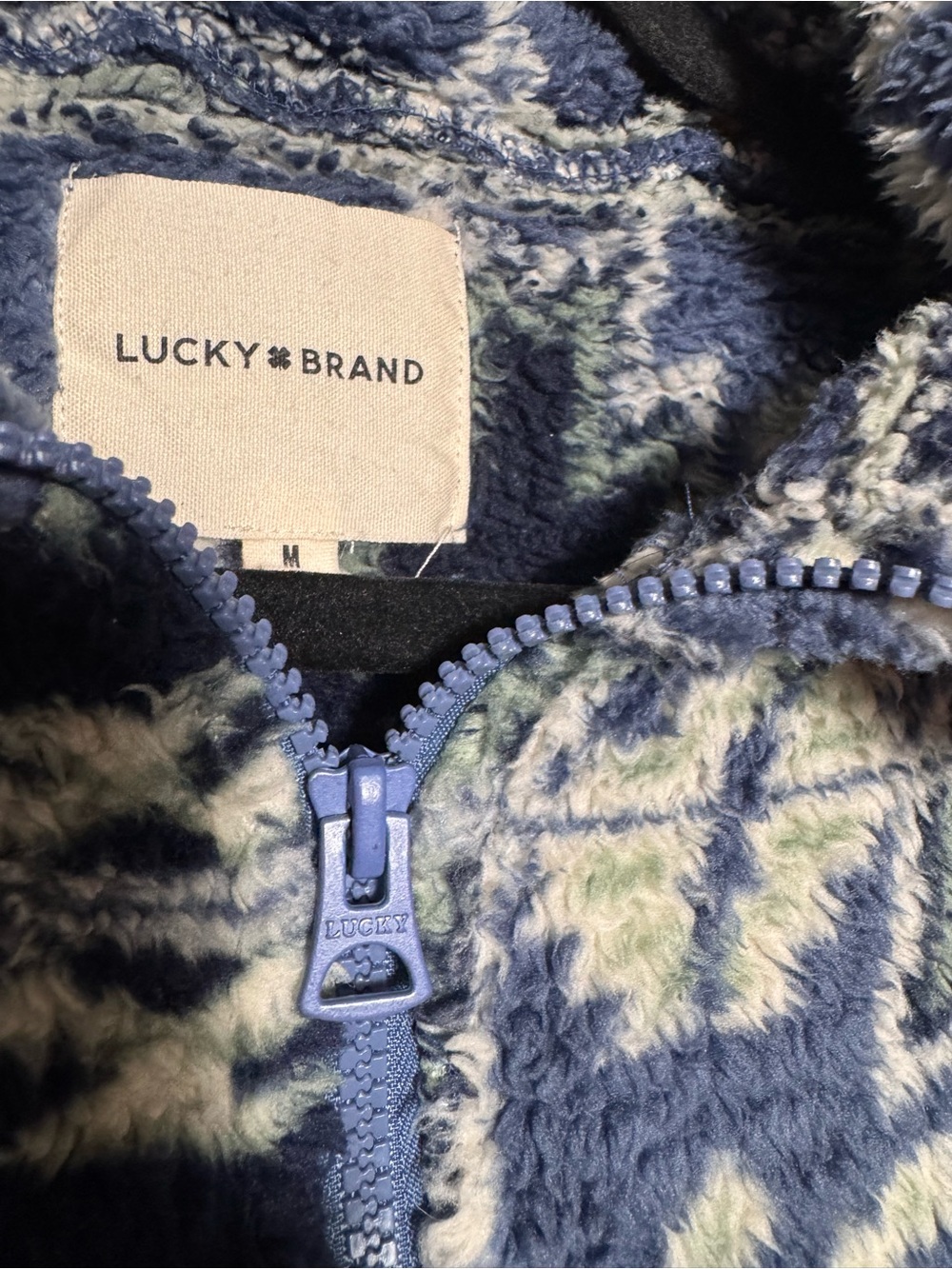 Lucky Brand Aztec sherpa fleece jacket size M women’s - Picture 7 of 14